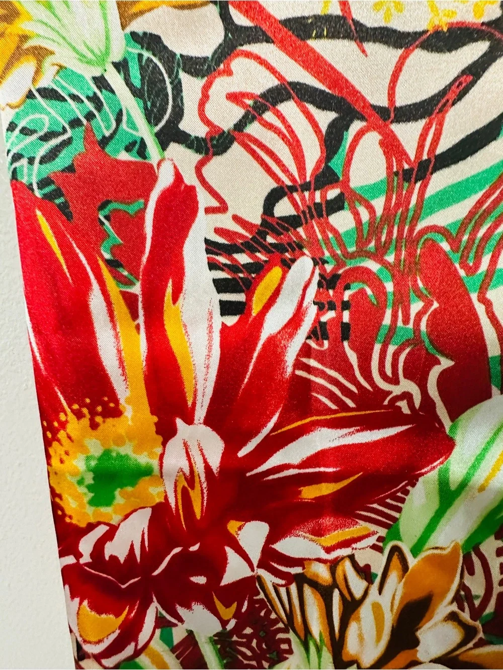 Dolce Vita Paris Floral Square Scarf Tropical Botanical
